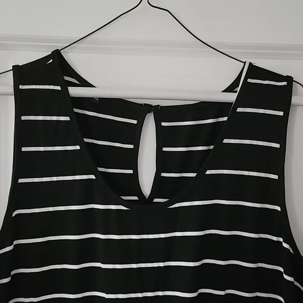 SOLD - NWT Black and White Striped Jumpsuit - Picture 4 of 7